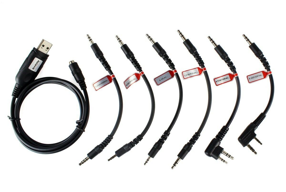 6-in-1 USB Programming Cable Adapters Motorola Kenwood