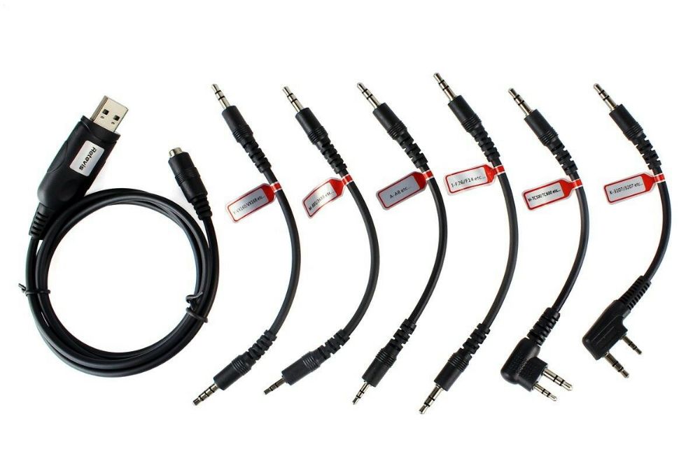 6-in-1 USB Programming Cable Adapters for Motorola Kenwood