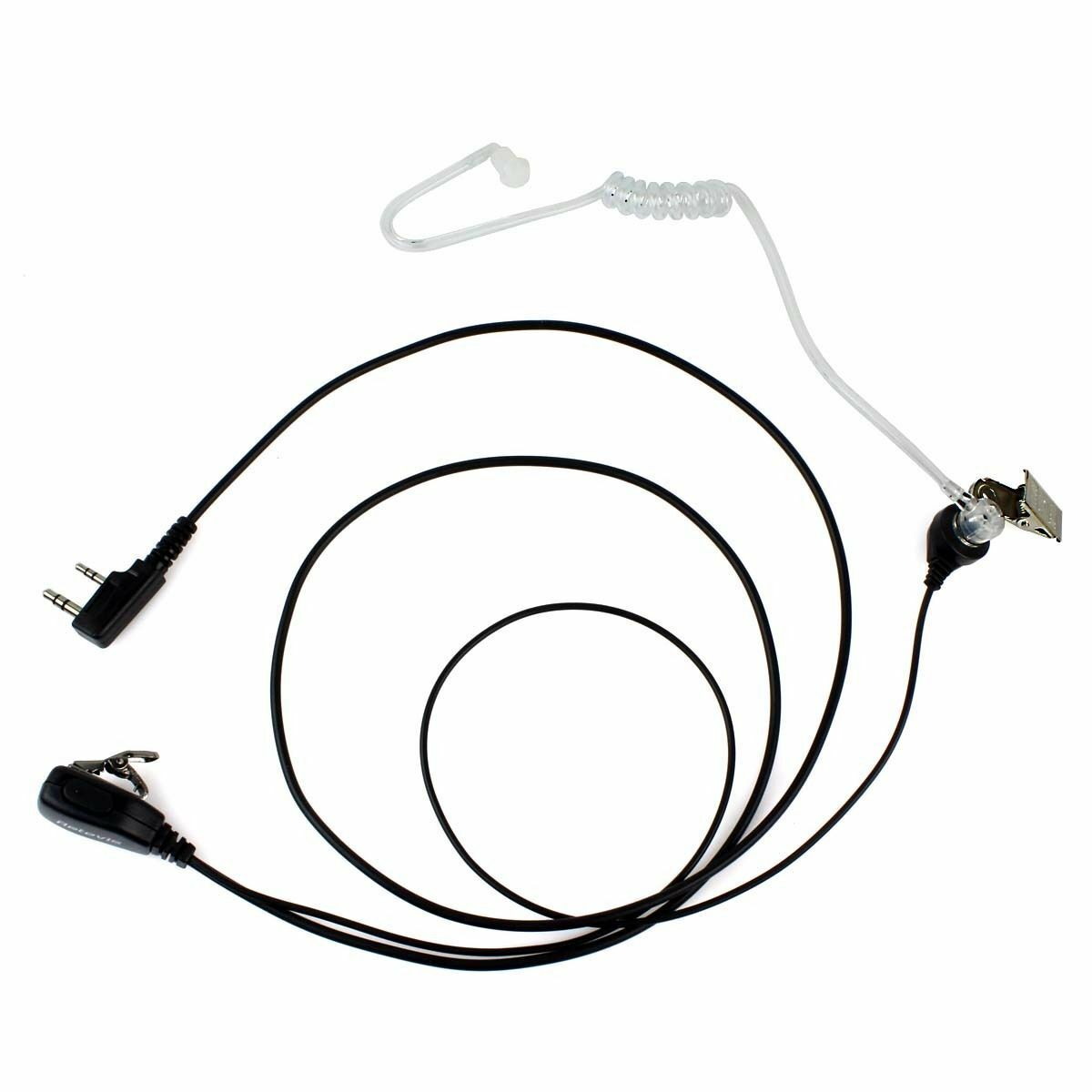 Covert Acoustic Tube Earpiece 1-Wire PTT Mic