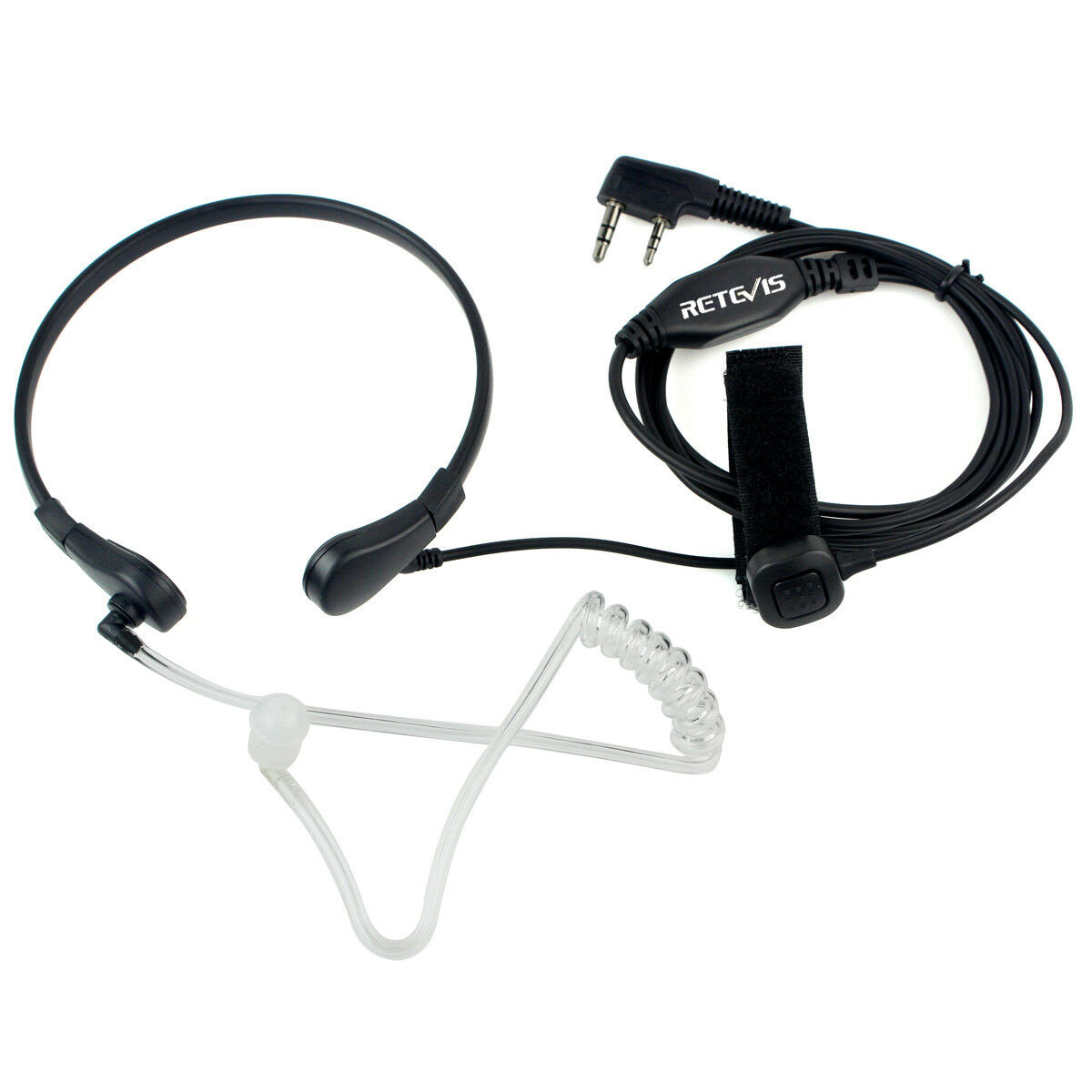 Throat Mic Acoustic Tube Earpiece 2-Wire Finger PTT for Kenwood BAOFENG