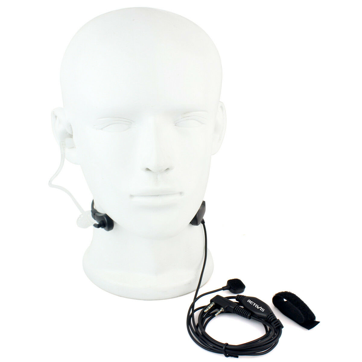 Throat Mic Acoustic Tube Earpiece 2-Wire Finger PTT for Kenwood BAOFENG