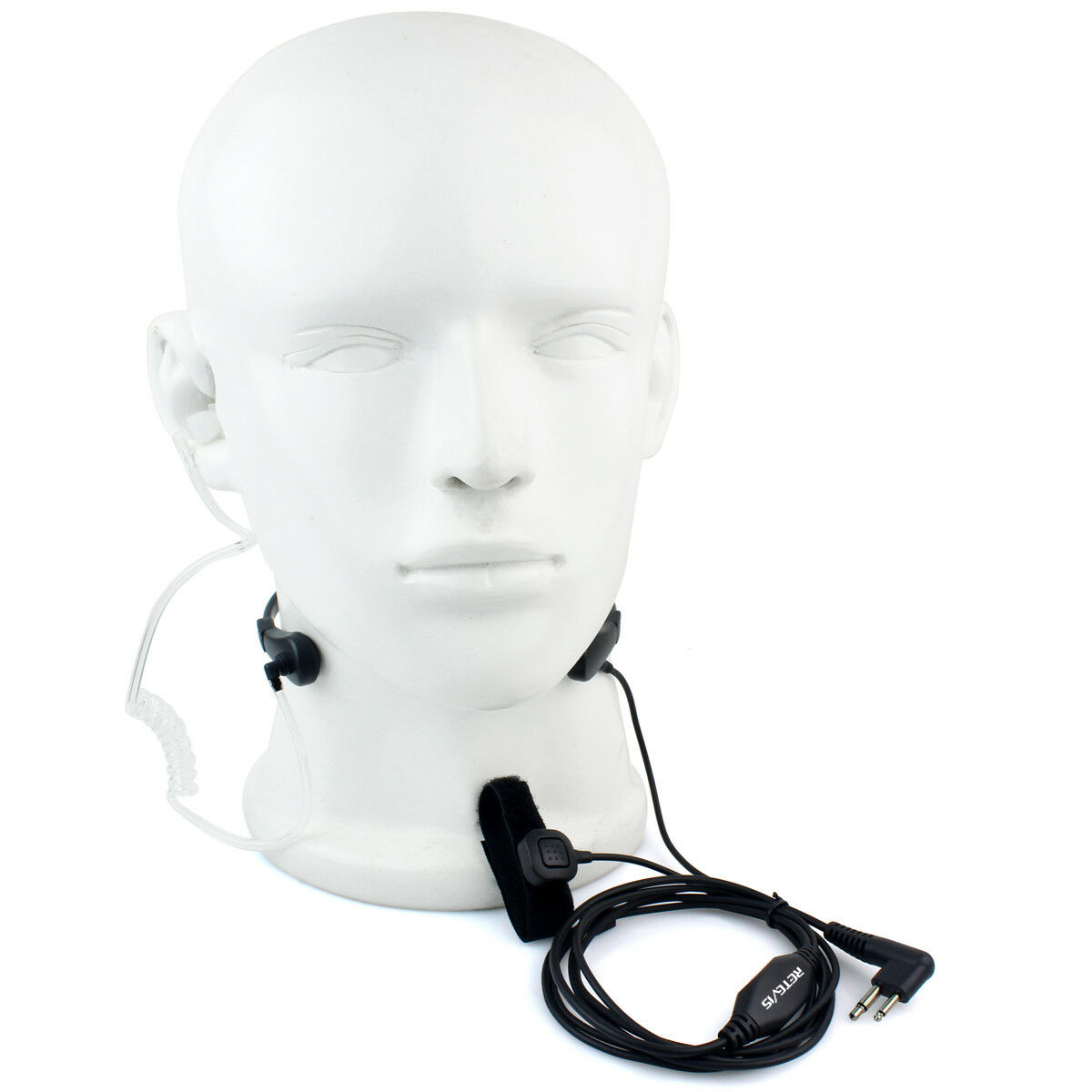 Throat Mic Acoustic Tube Earpiece 2-Wire Finger PTT for Motorola GP88