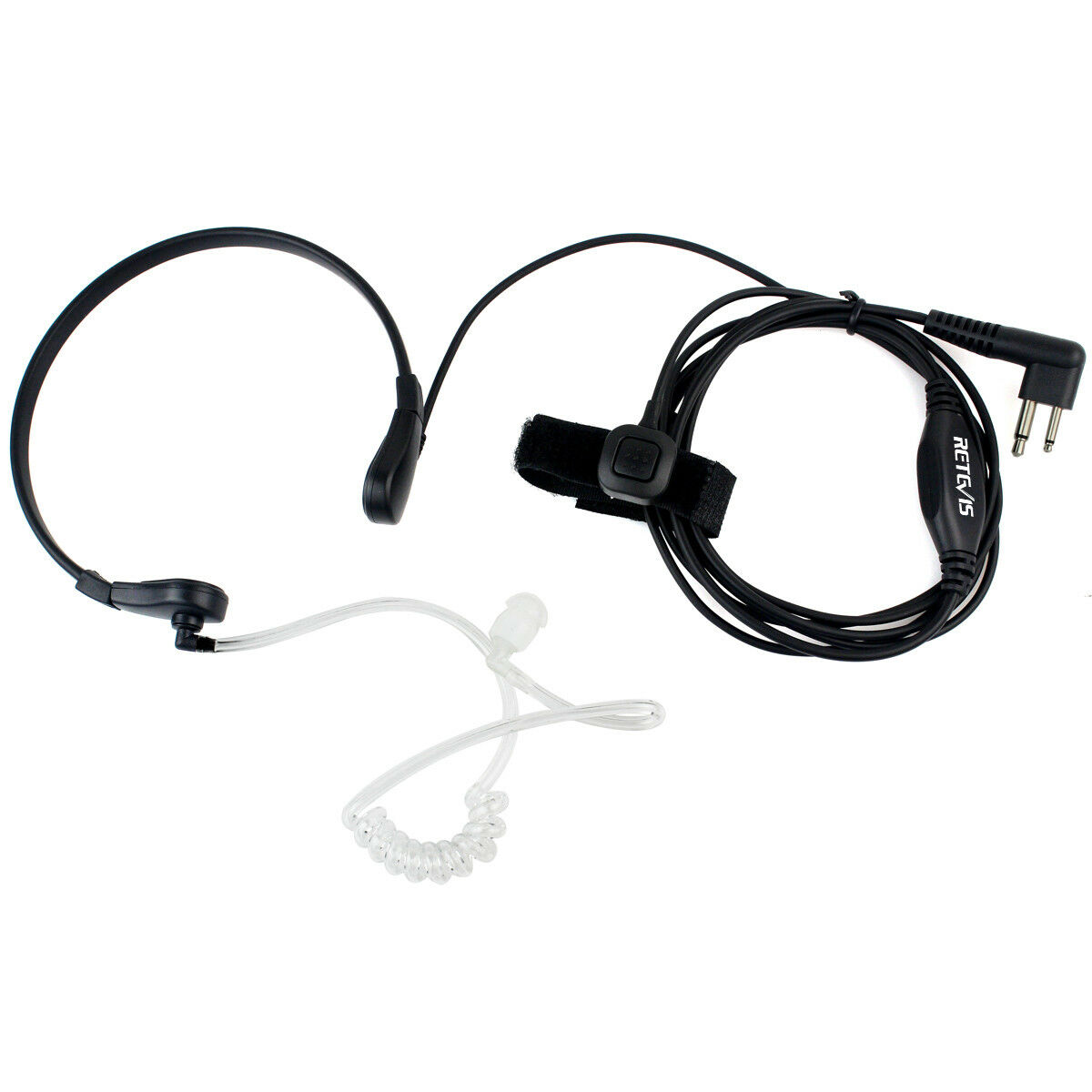 Throat Mic Acoustic Tube Earpiece 2-Wire Finger PTT for Motorola GP2000