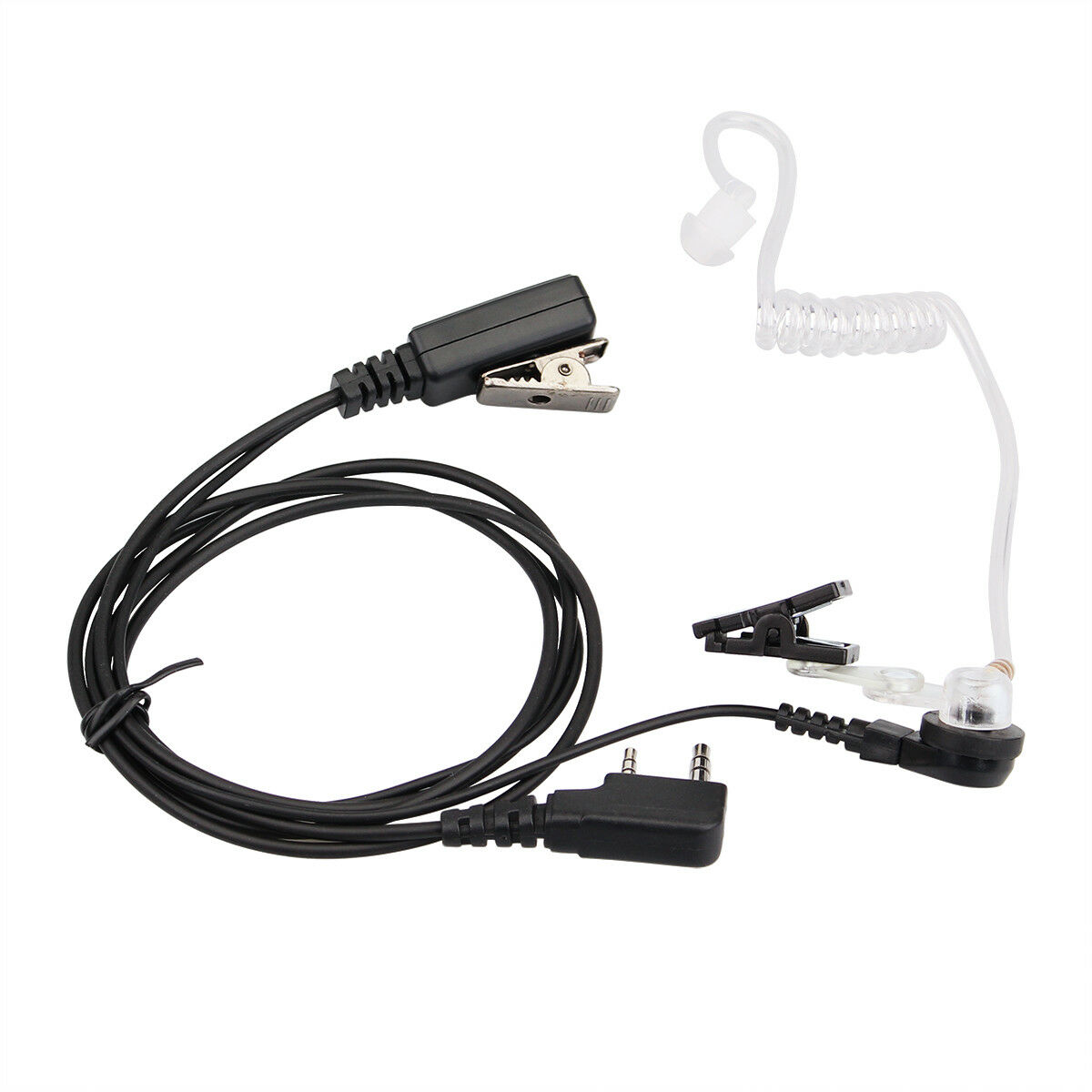 Big PTT 1-Wire Covert Acoustic Tube Earpiece for Kenwood 2-Pin Radios