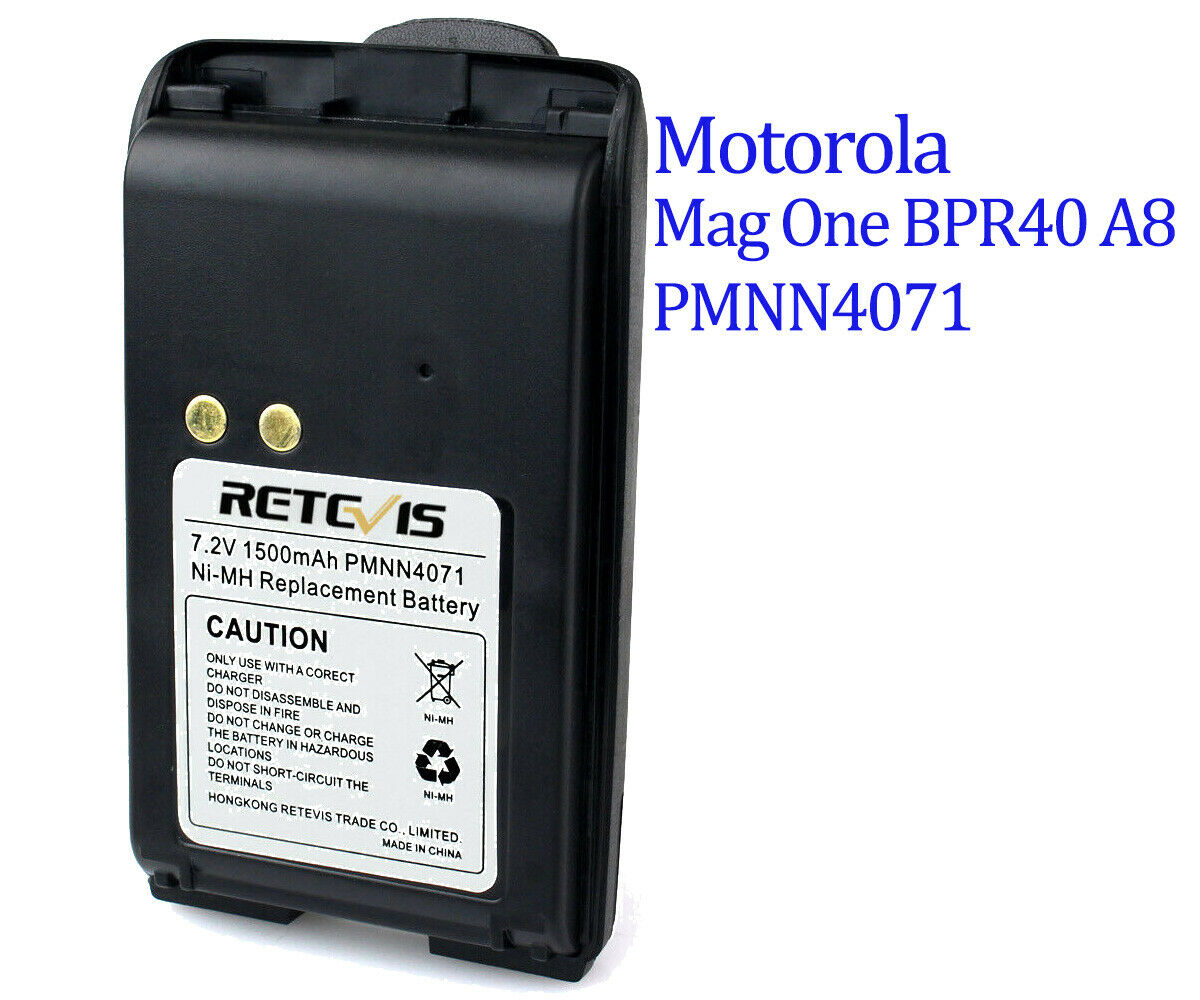 Rechargeable Ni-MH Battery 1500mAh with Belt Clip for Motorola Mag One BPR40 A8 Radio
