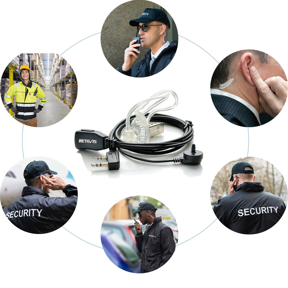 Covert Acoustic Tube Motorola 2-Pin Earpiece for Security Communications