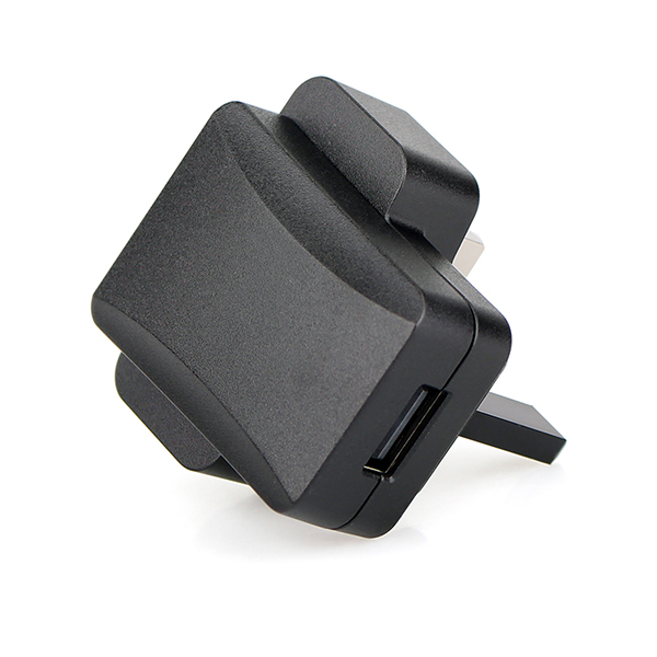 Black Universal 5V 1A USB AC Power Adapter UK