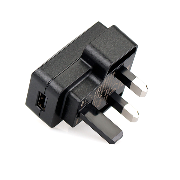 Black Universal 5V 1A USB AC Power Adapter UK