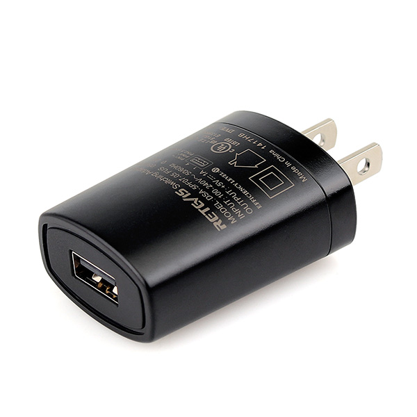 Black Universal 5V 1A USB AC Power Adapter US