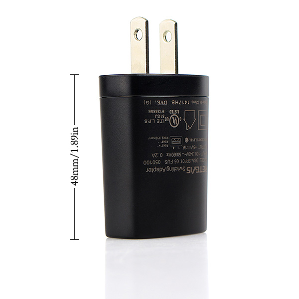 Black Universal 5V 1A USB AC Power Adapter US