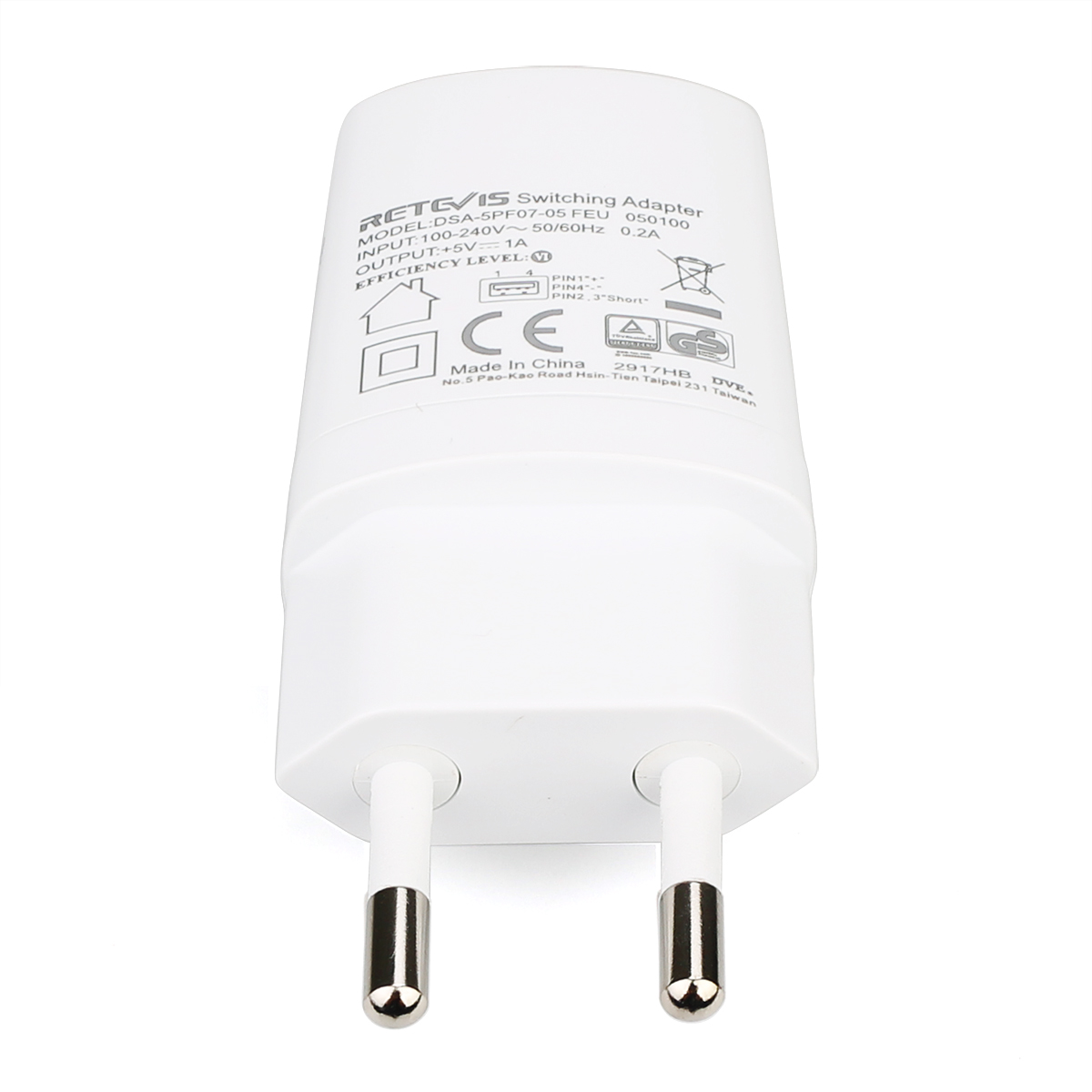 White Universal 5V 1A USB AC Power Adapter EU