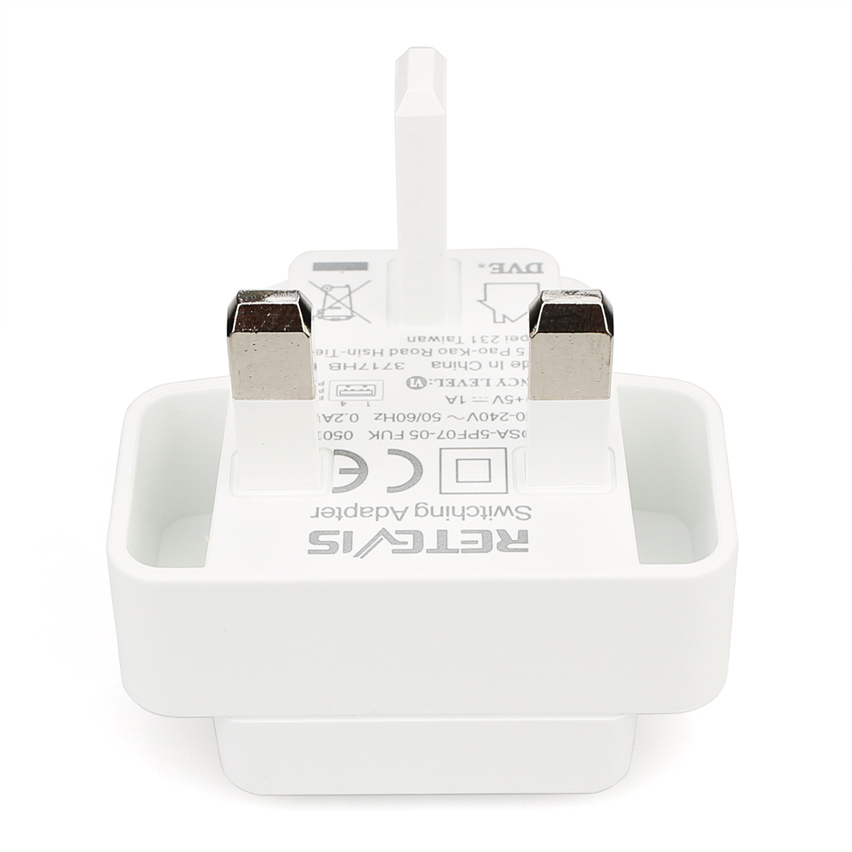 White Universal 5V 1A USB AC Power Adapter UK