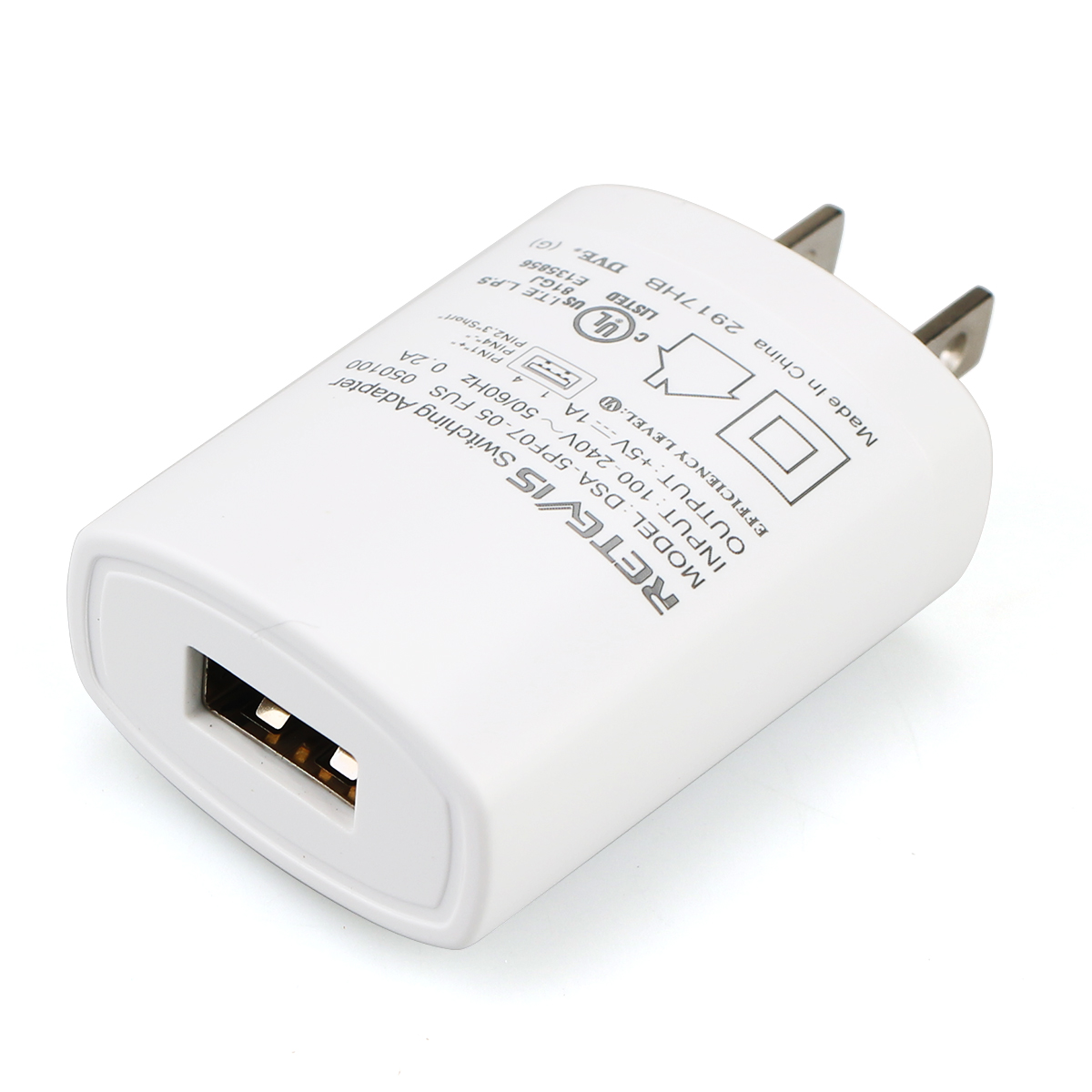 White Universal 5V 1A USB AC Power Adapter US