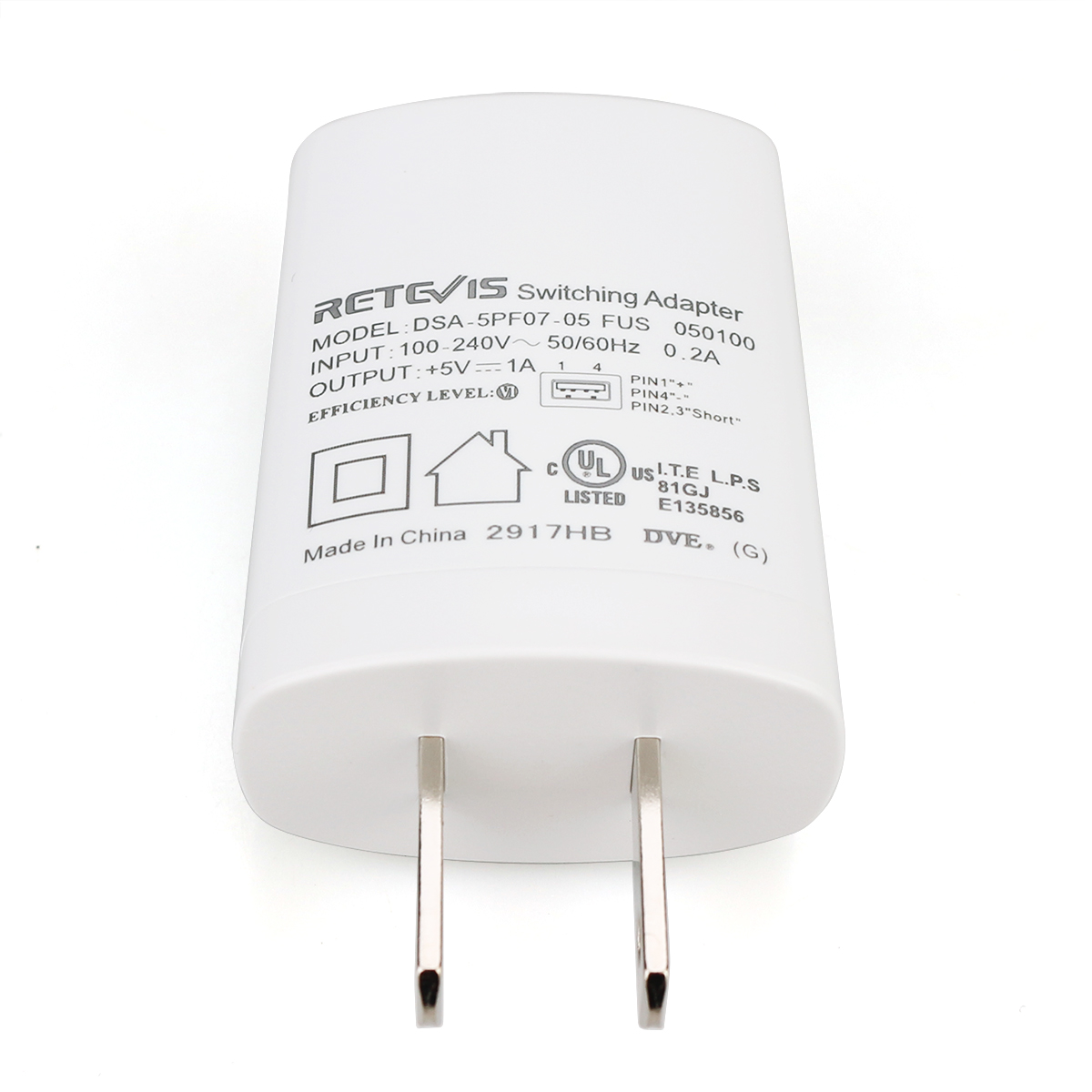 White Universal 5V 1A USB AC Power Adapter US