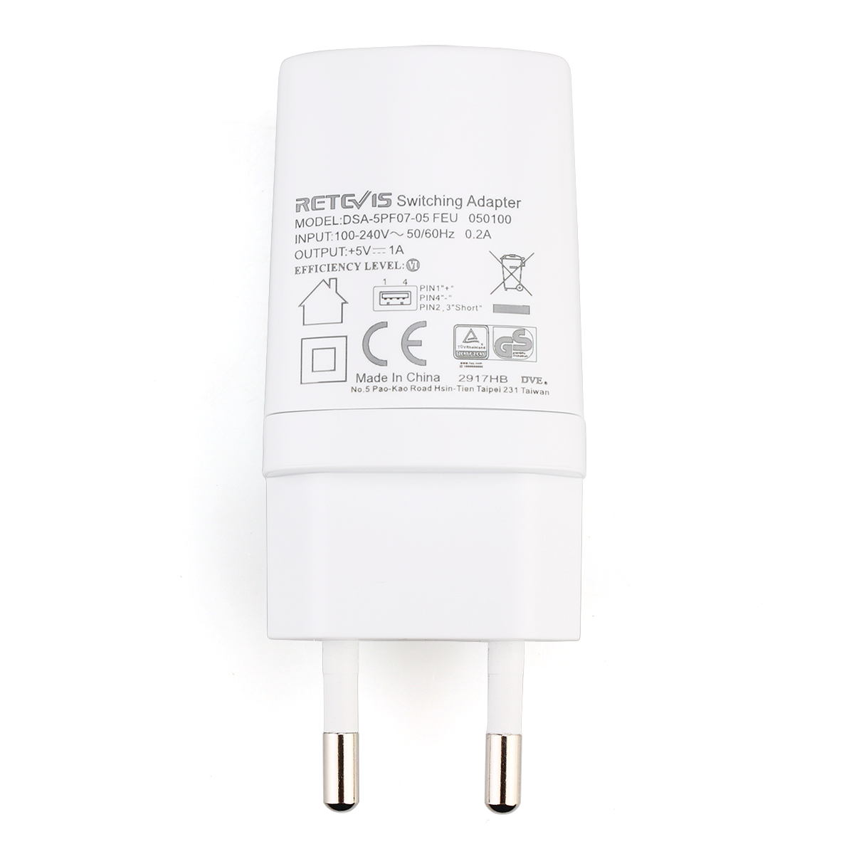 White Universal 5V 1A USB AC Power Adapter EU