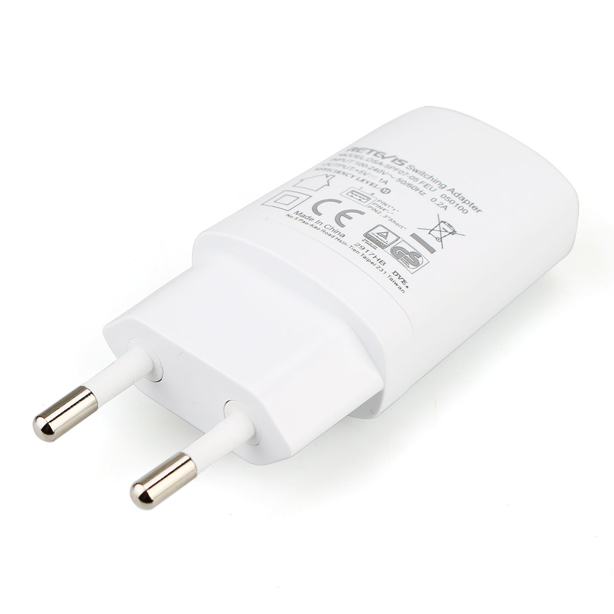 White Universal 5V 1A USB AC Power Adapter EU