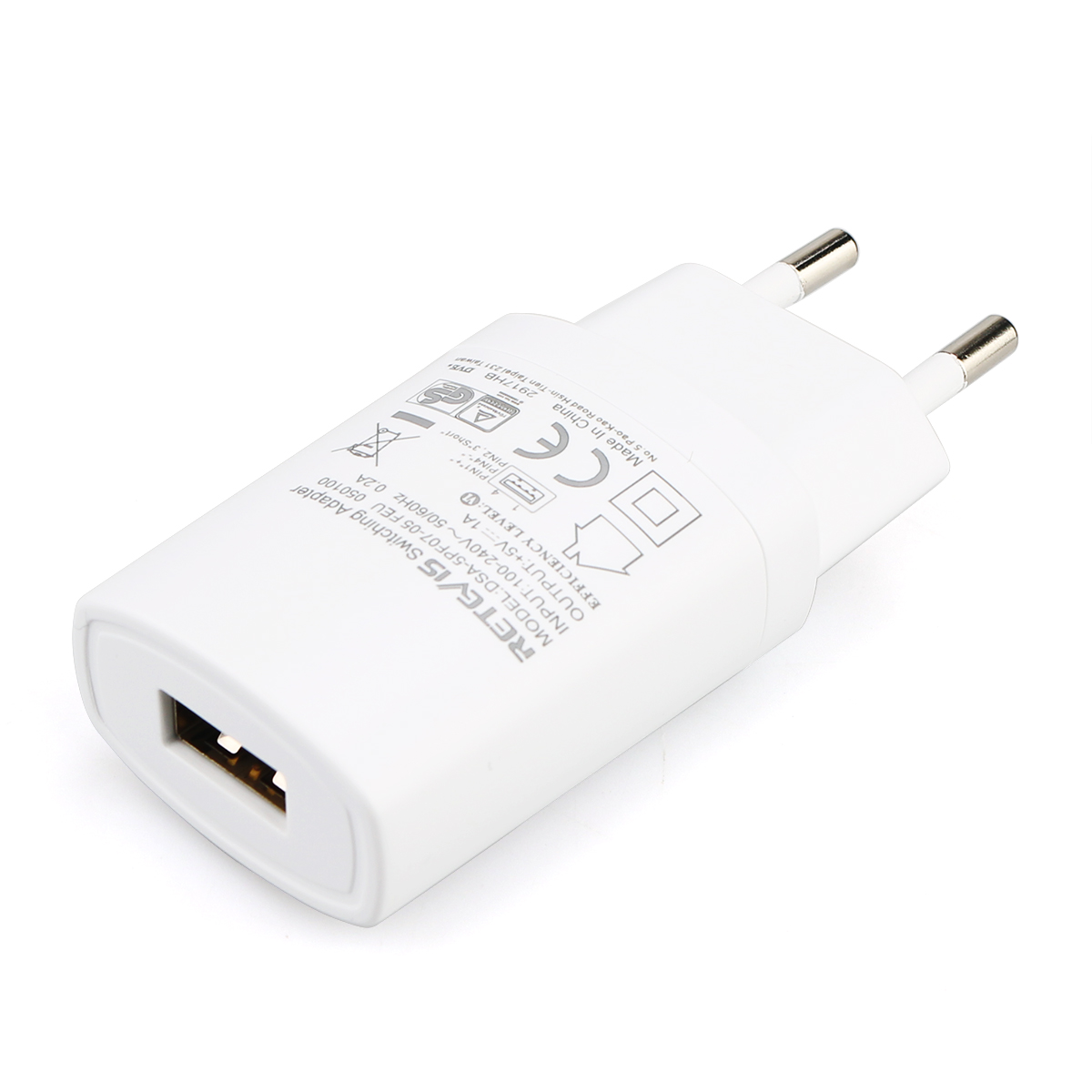 White Universal 5V 1A USB AC Power Adapter EU