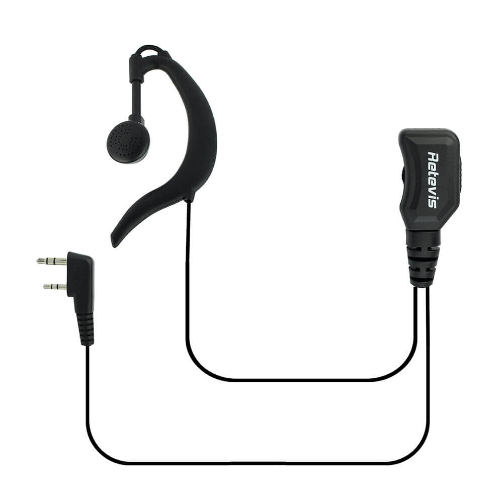 G-Shaped Adjustable Volume 1-Wire PTT Earpiece Kenwood 2-Pin