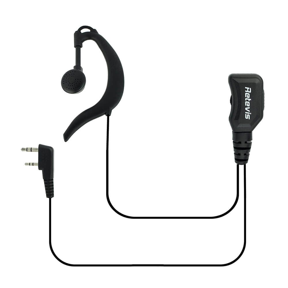 G-Shaped Adjustable Volume 1-Wire PTT Earpiece Kenwood 2Pin