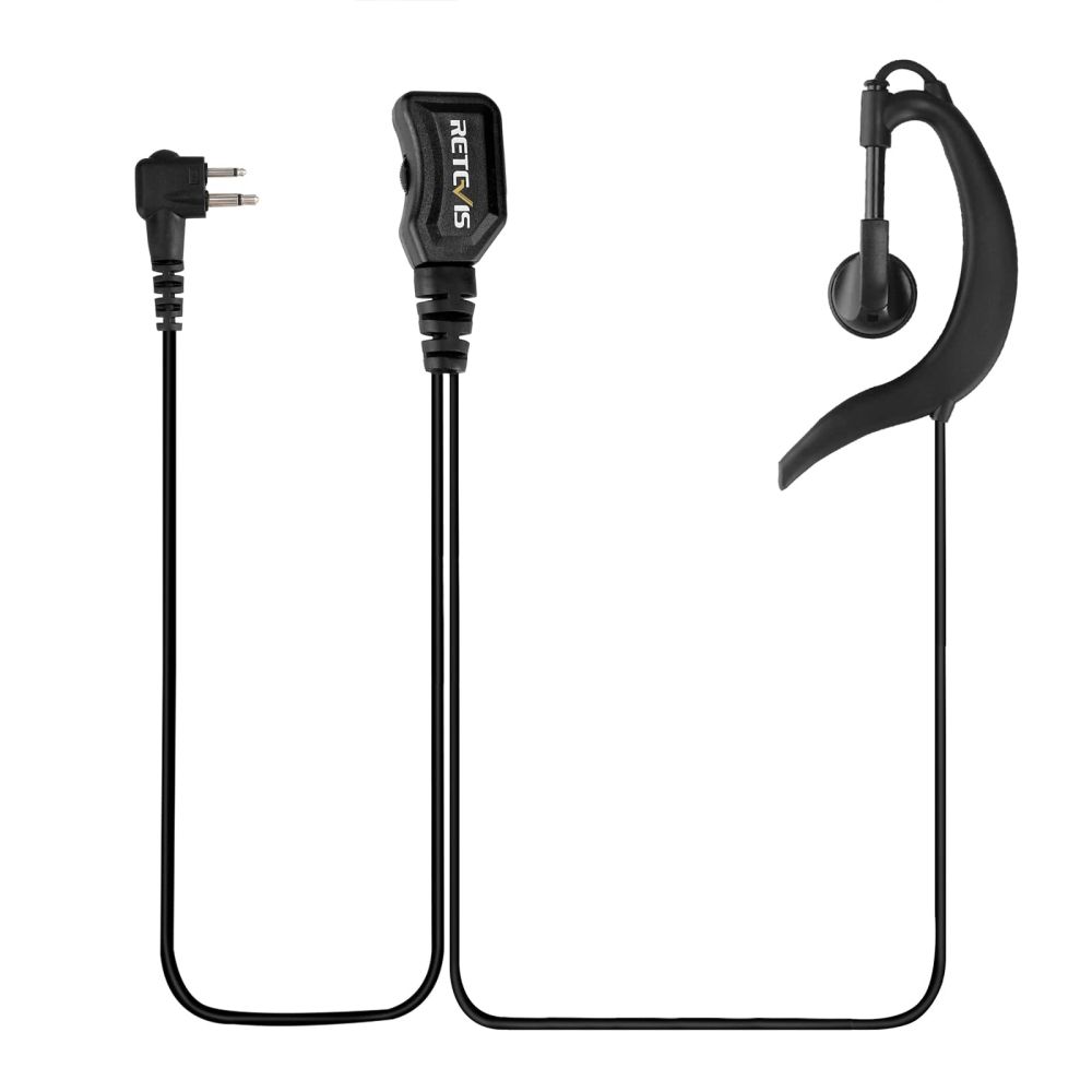 G-Shaped Adjustable Volume 1-Wire PTT Earpiece Motorola 2Pin