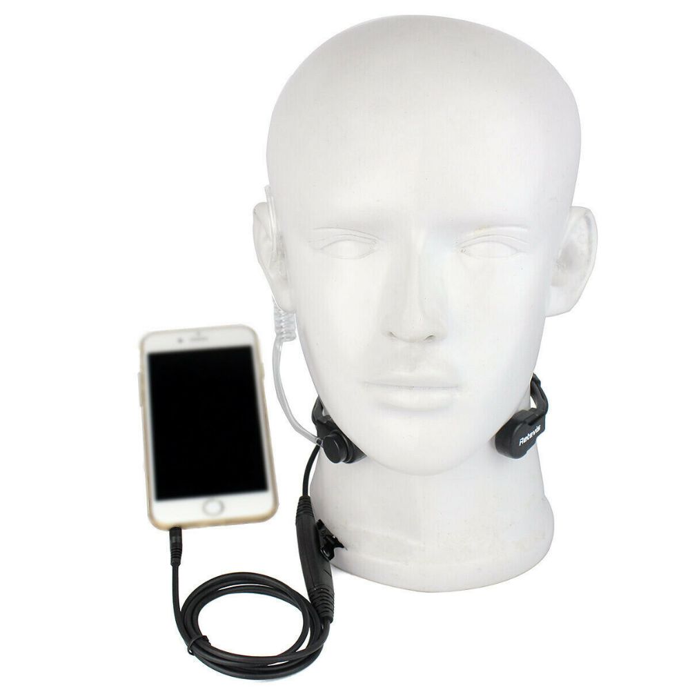 Retractable 1Pin 3.5mm Throat Mic Earpiece for Cellphone