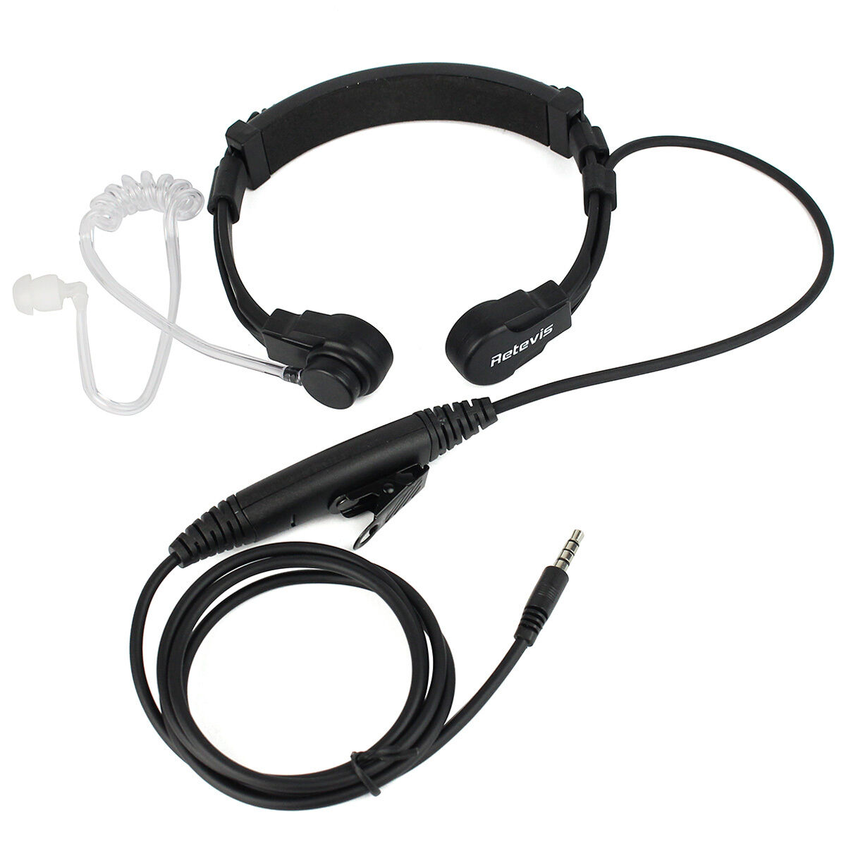 Retractable Throat MIC Covert Acoustic Tube Earpiece Cellphone 1Pin 3.5mm