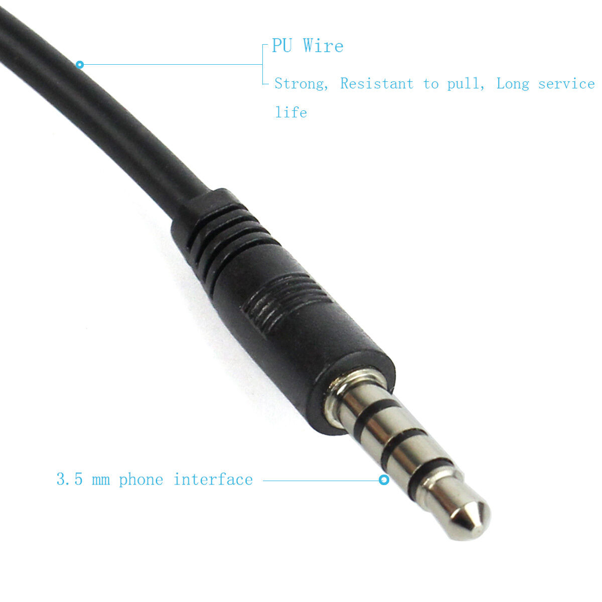 Retractable 1-Pin 3.5mm Throat Mic Earpiece Covert Acoustic Tube for Phone