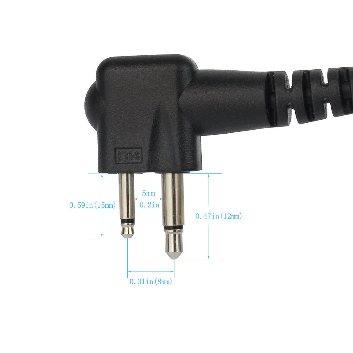 D-Shaped Motorola 2-Pin Earpiece 1-Wire PTT Mic Soft Ear-Hook