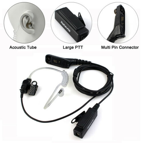 Big PTT Covert Acoustic Tube Earpiece 2-Wire for Motorola XiR P8628