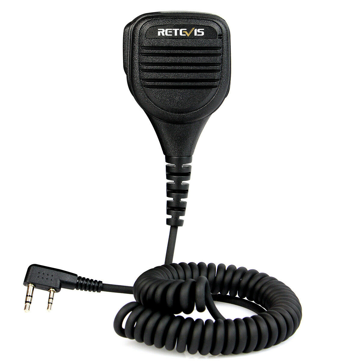 2-Pin Remote Speaker Mic with 3.5mm Audio Jack for Kenwood Radios