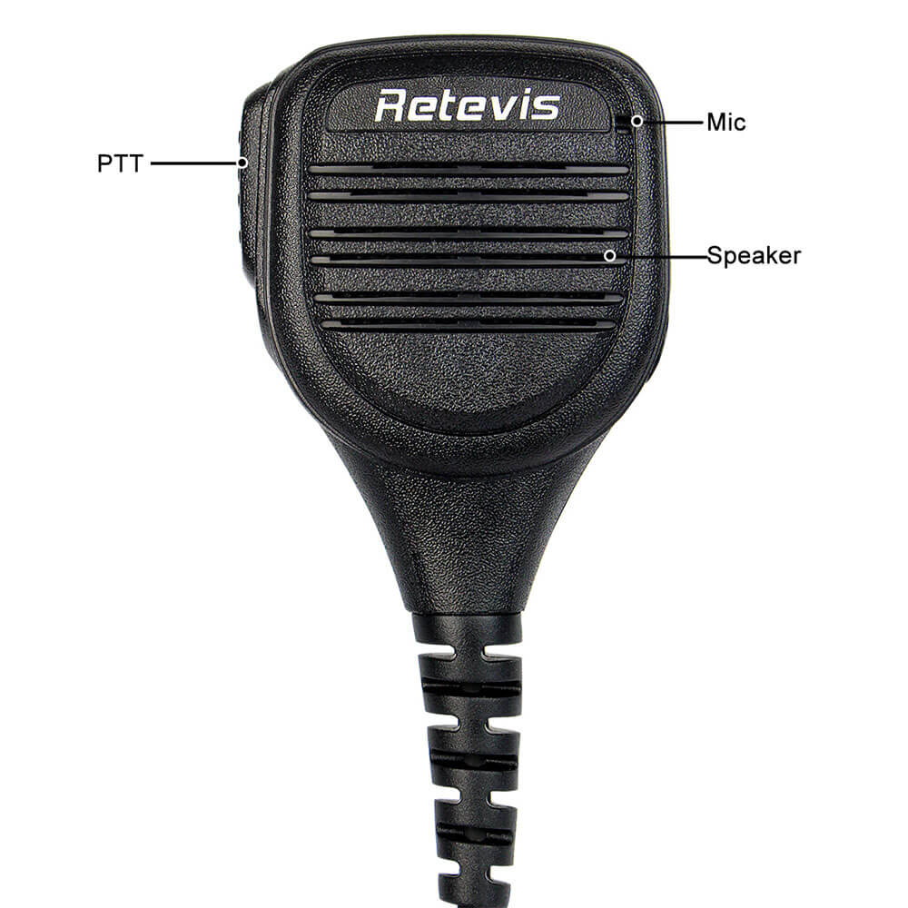 Remote Speaker Mic with 3.5mm Audio Jack for Motorola 2-Pin Radios