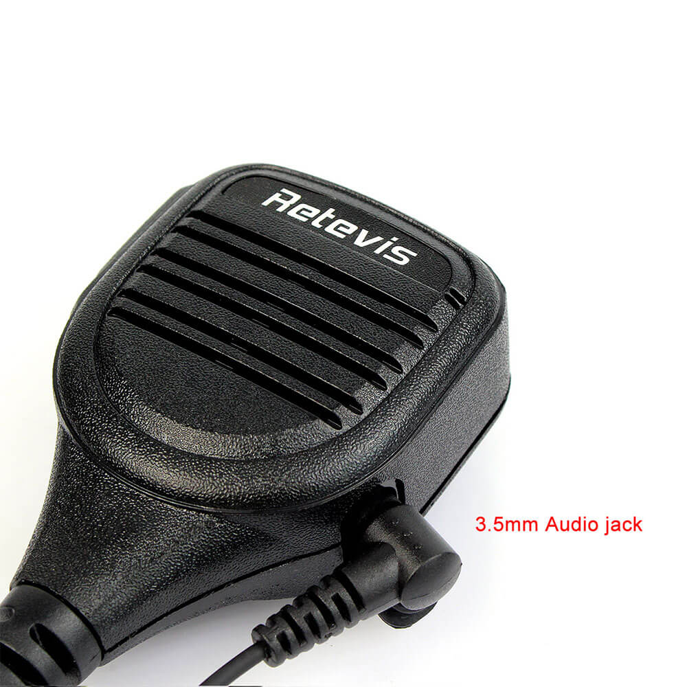 Remote Speaker Mic with 3.5mm Audio Jack for Motorola 2-Pin Radios