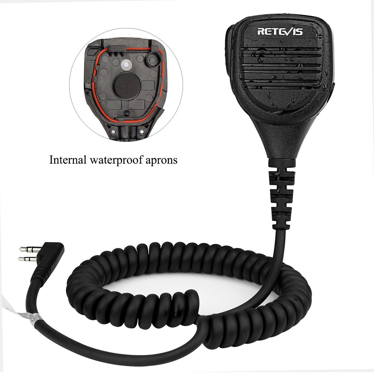 Waterproof IP54 Remote Speaker Mic with 3.5mm Jack Kenwood 2-Pin
