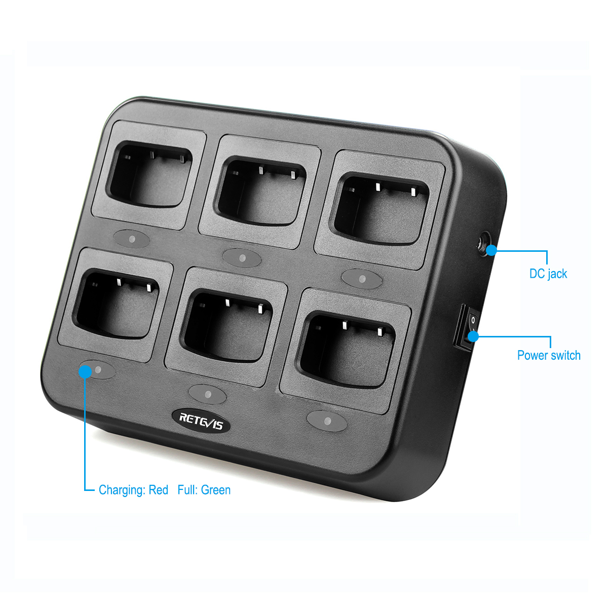 RTC777 6-Bank Multi-Unit Charger for Retevis H777 Baofeng 888S