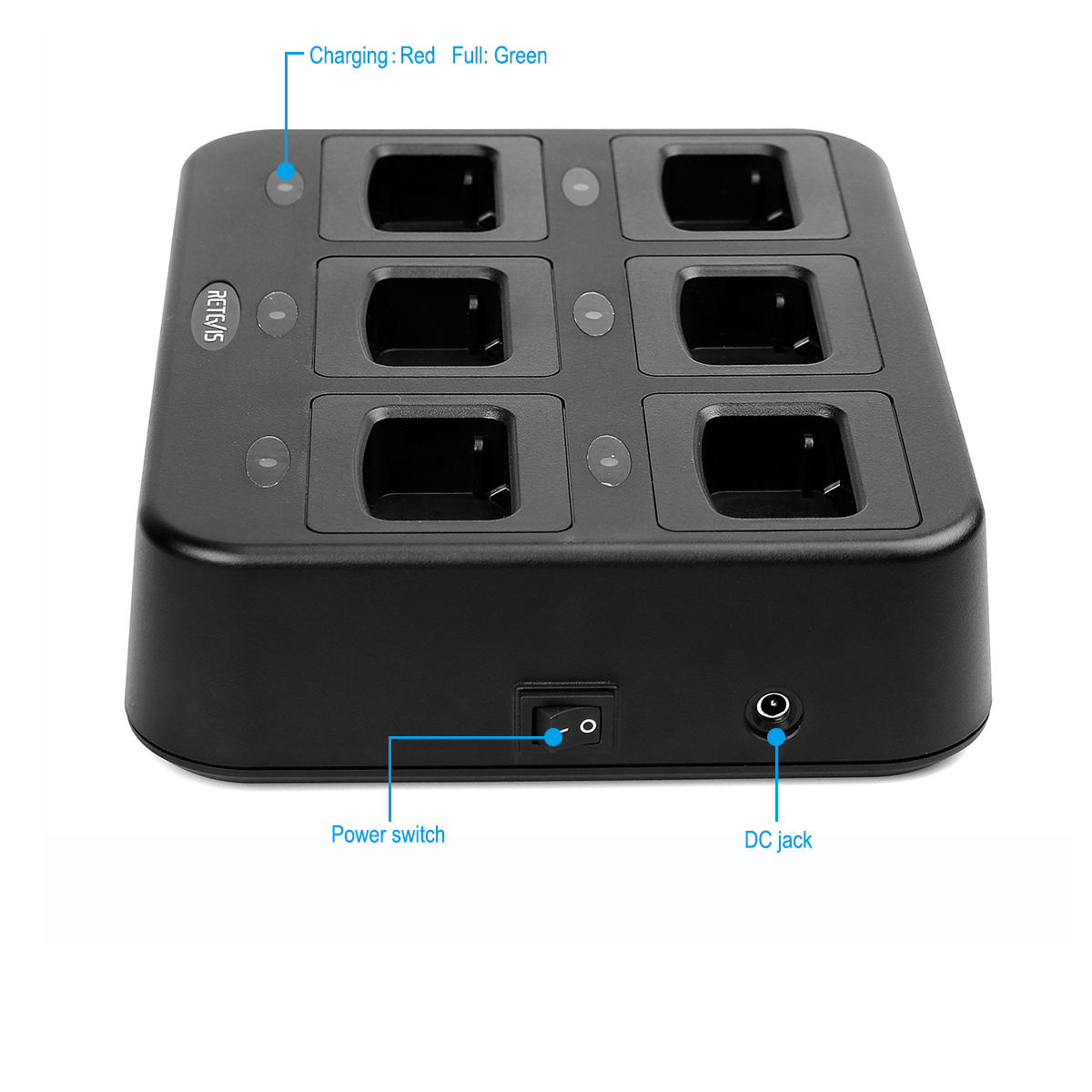 RTC777 6-Slot Multi Battery Charger for Retevis H777