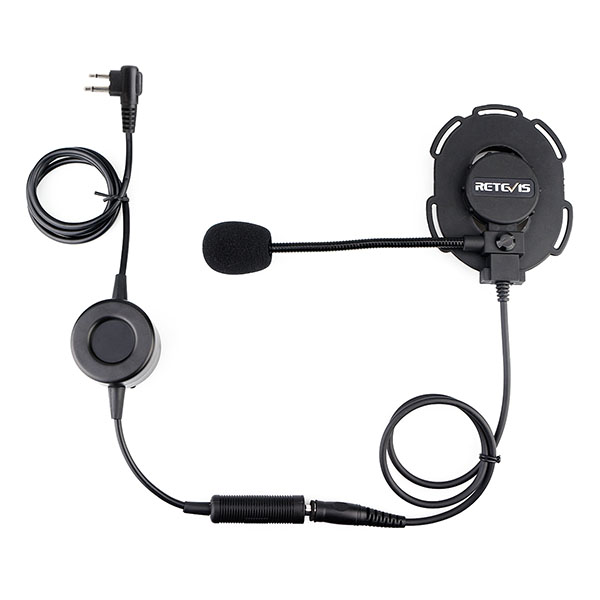 Tactical Headband Headset Single Earmuff Boom Mic Motorola 2Pin