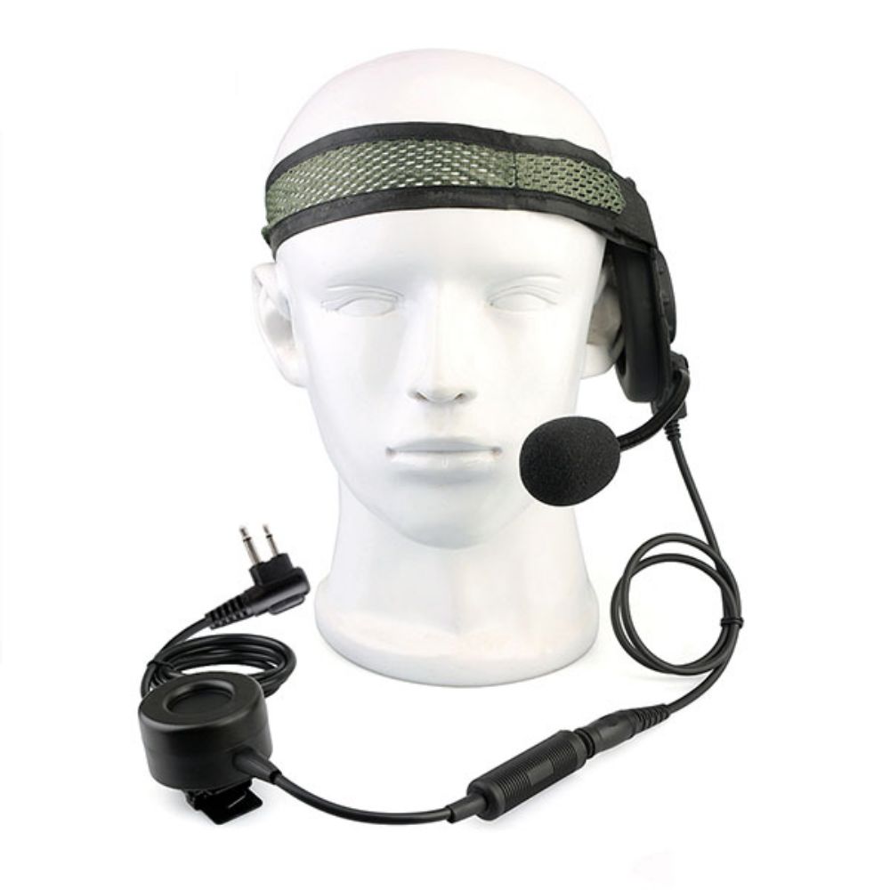 Tactical Headband Headset Single Earmuff Motorola 2Pin