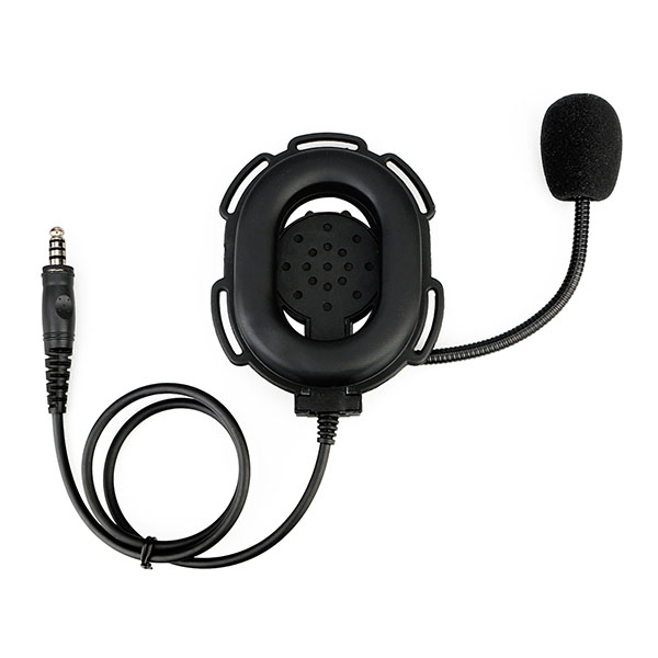 Tactical Headband Headset Single Earmuff Boom Mic Motorola 2Pin