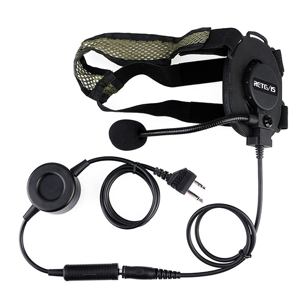 2Pin Tactical Headband Headset Single Earmuff for Midland Radio