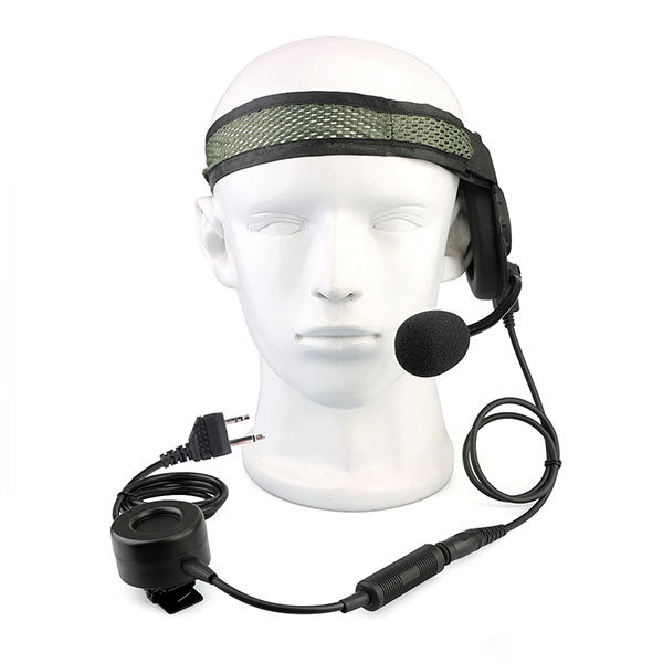 2Pin Tactical Headband Headset Single Earmuff for Midland Radio