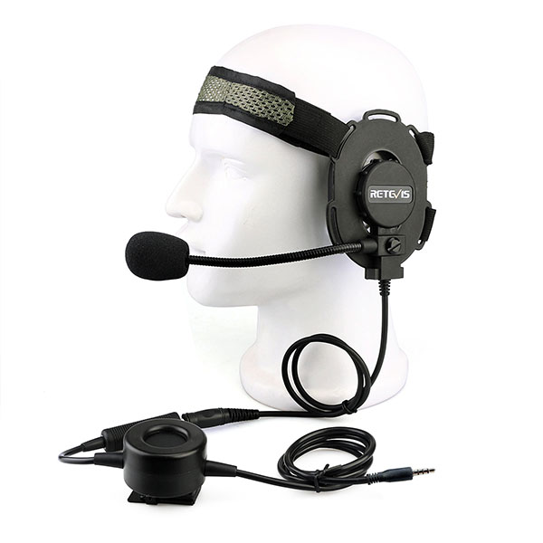 3.5mm Tactical Headband Headset Single Earmuff for Cellphone