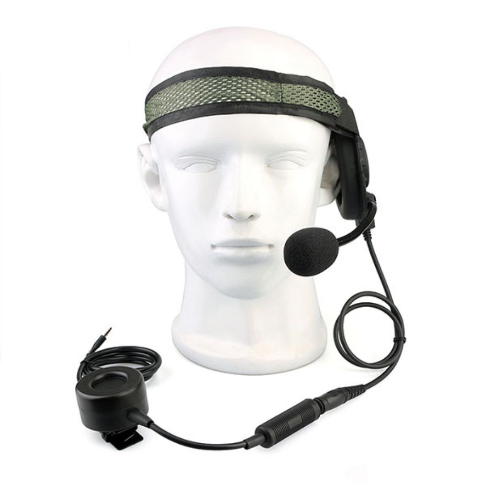 3.5mm Tactical Headband Headset Single Earmuff for Cellphone