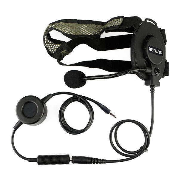 3.5mm Tactical Headband Headset Single Earmuff for Cellphone