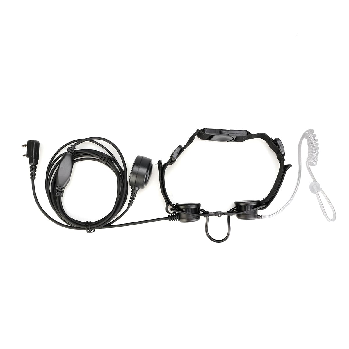 High-End CS Elastic Neckband Throat Mic Big Finger PTT