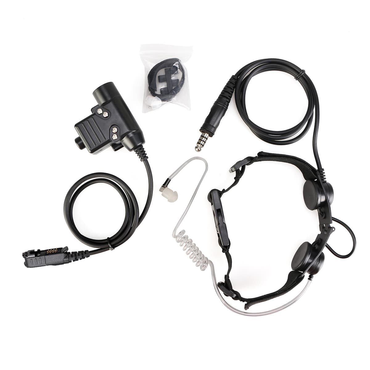 Motorola XiR P6600 Tactical Adjustable Band Throat Mic U94 PTT