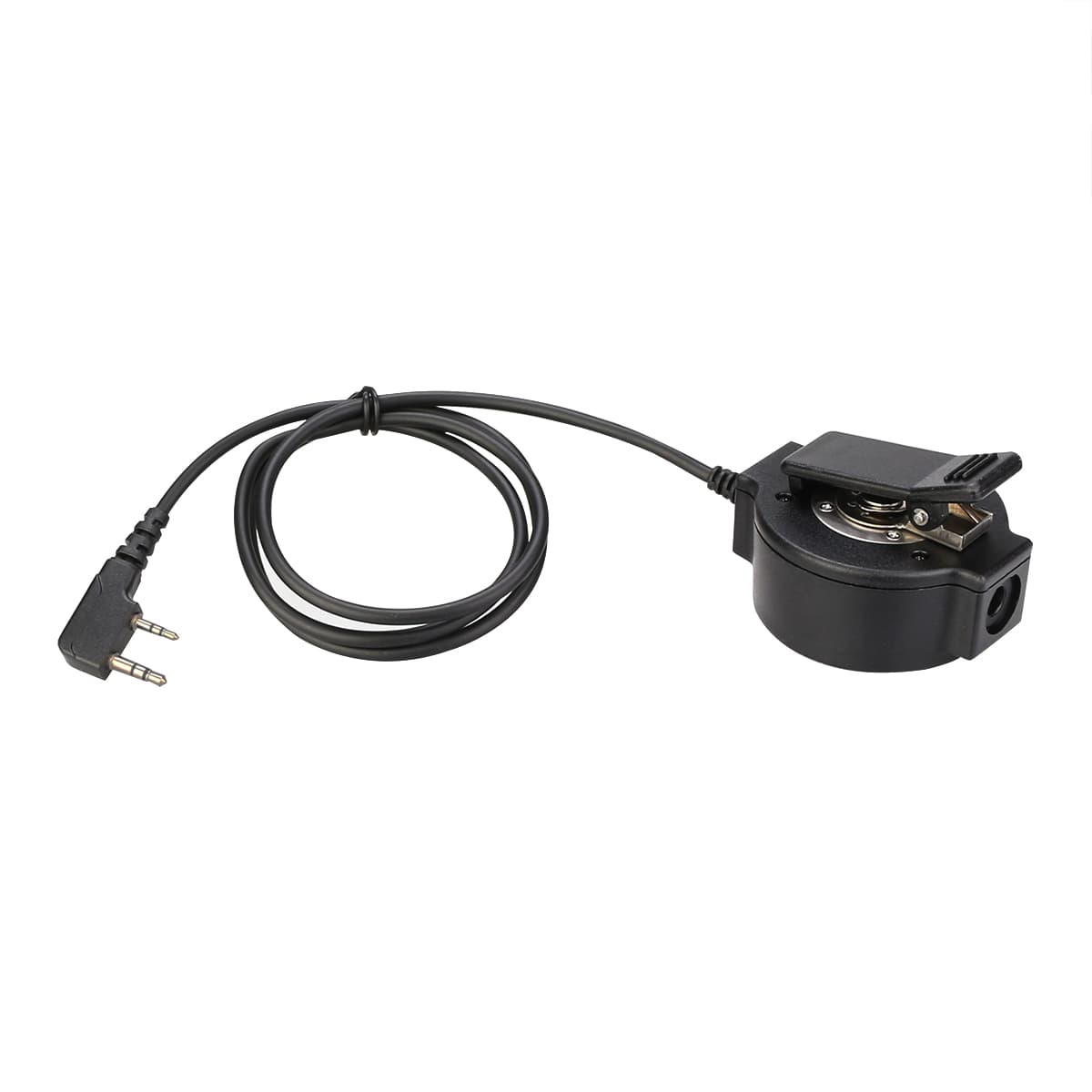 Kenwood 2Pin Tactical Adjustable Band Throat Mic Round PTT