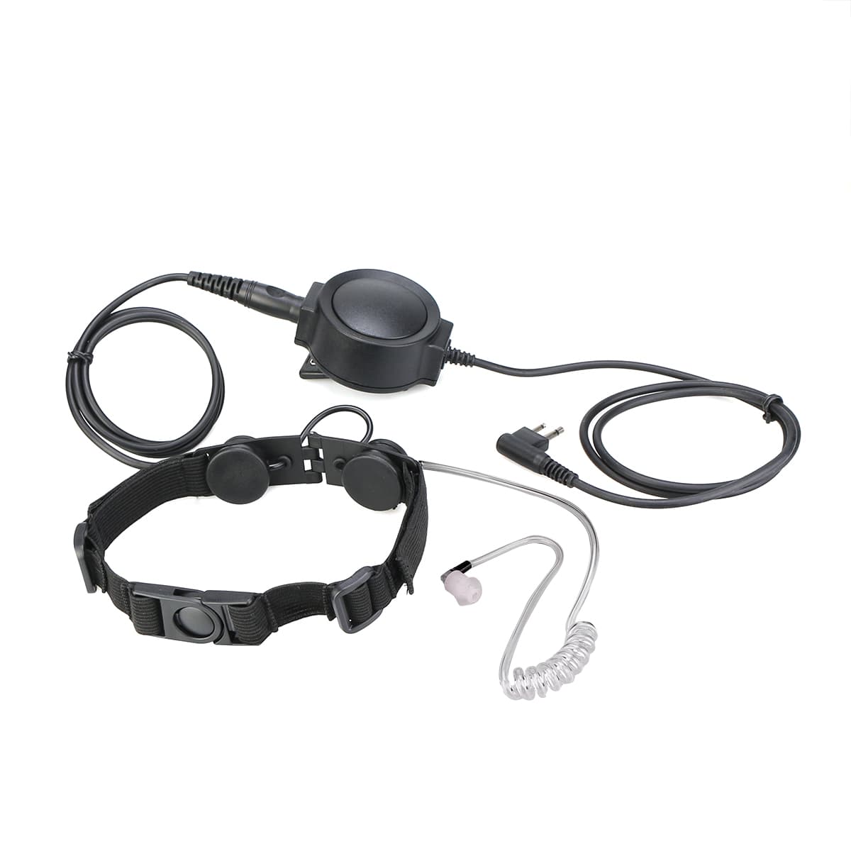 Motorola 2Pin Tactical Adjustable Band Throat Mic Round PTT