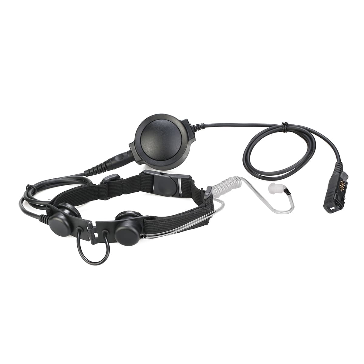 Motorola XiR P6600 Tactical Adjustable Band Throat Mic Round PTT