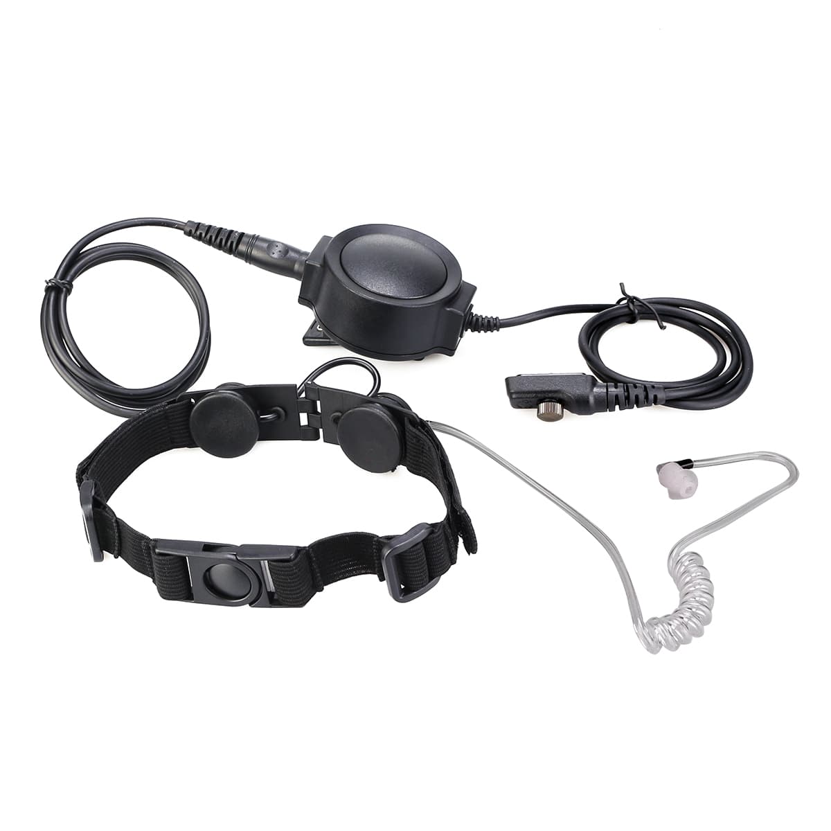 Hytera PD780 Tactical Adjustable Band Throat Mic Round PTT