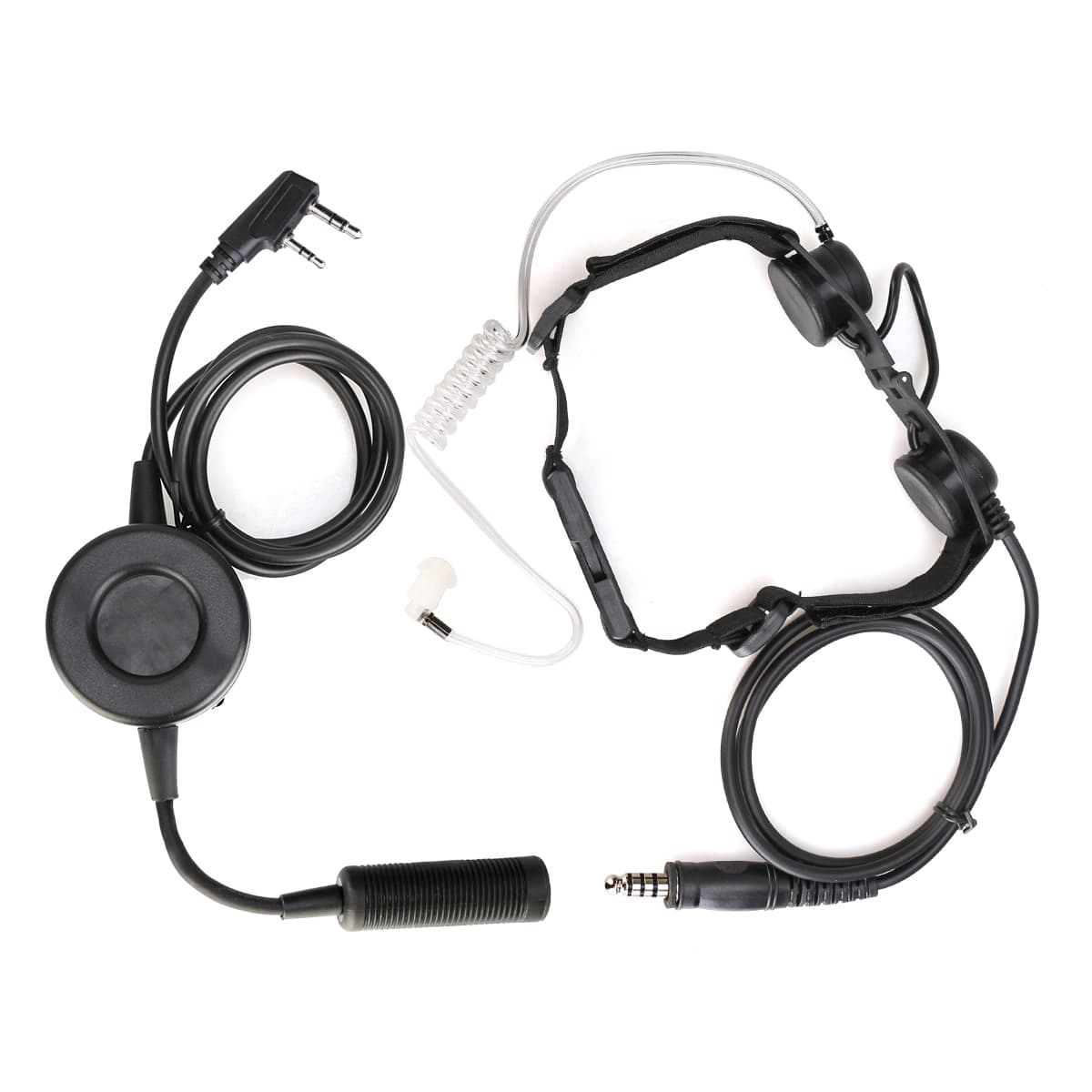 Tactical Elastic Neckband Throat Mic TCI PTT for Kenwood Radio